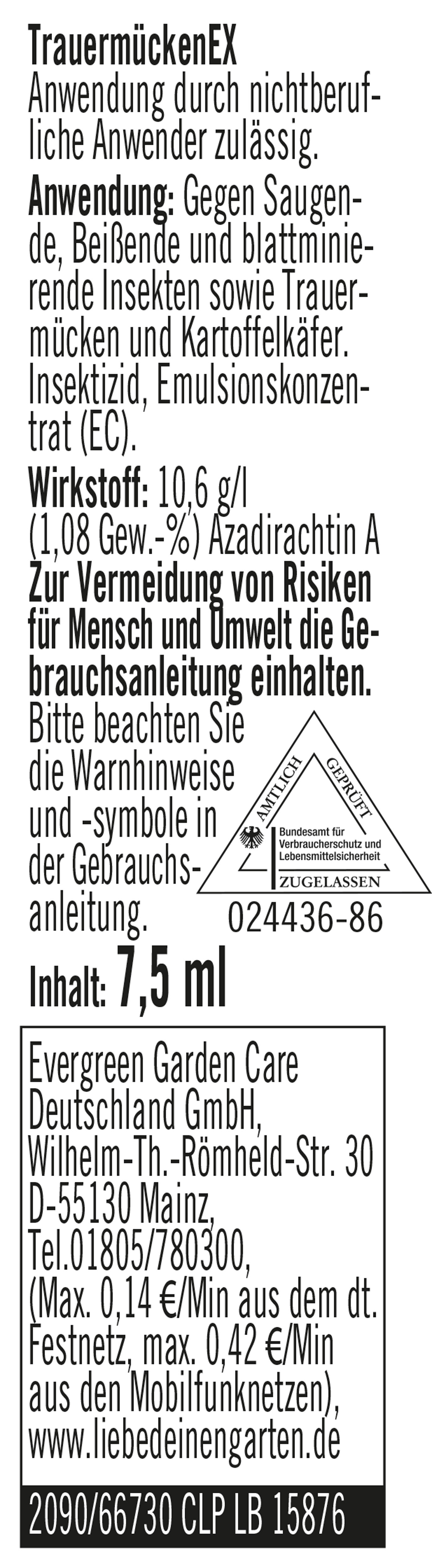 4x7,5ml Trauermücken EX + 15 Stk. Bio Gelbsticker