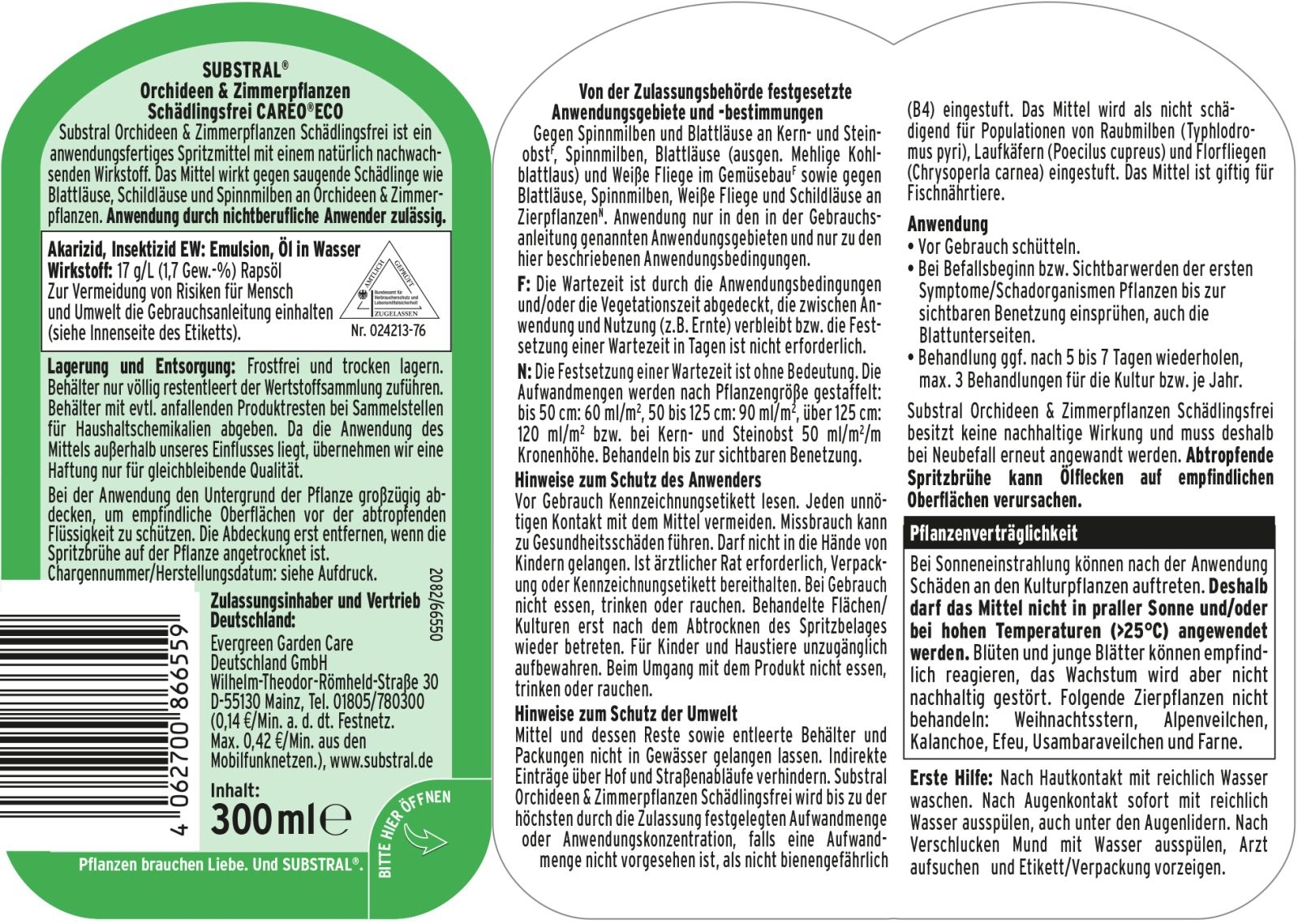 300ml Substral Orchideen & Zimmerpflanzen ECO 300ml Substral Orchideen & Zimmerpflanzen ECO