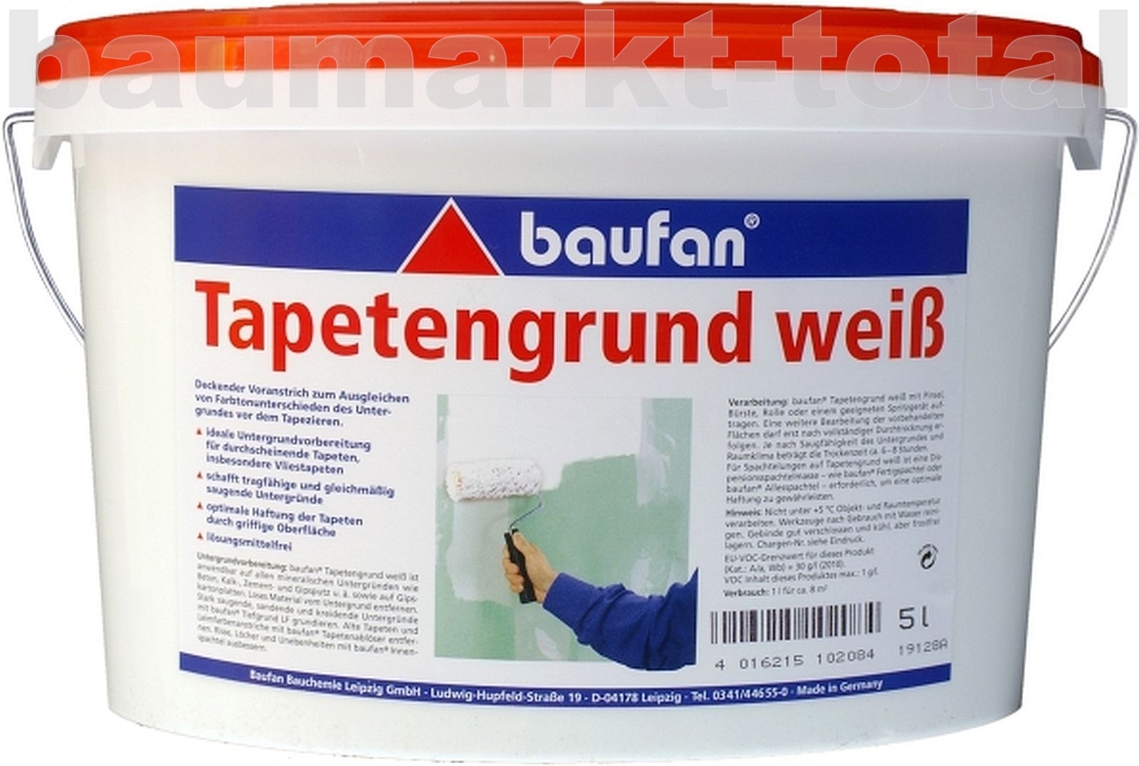 Baufan Tapetengrund weiß 5 l
