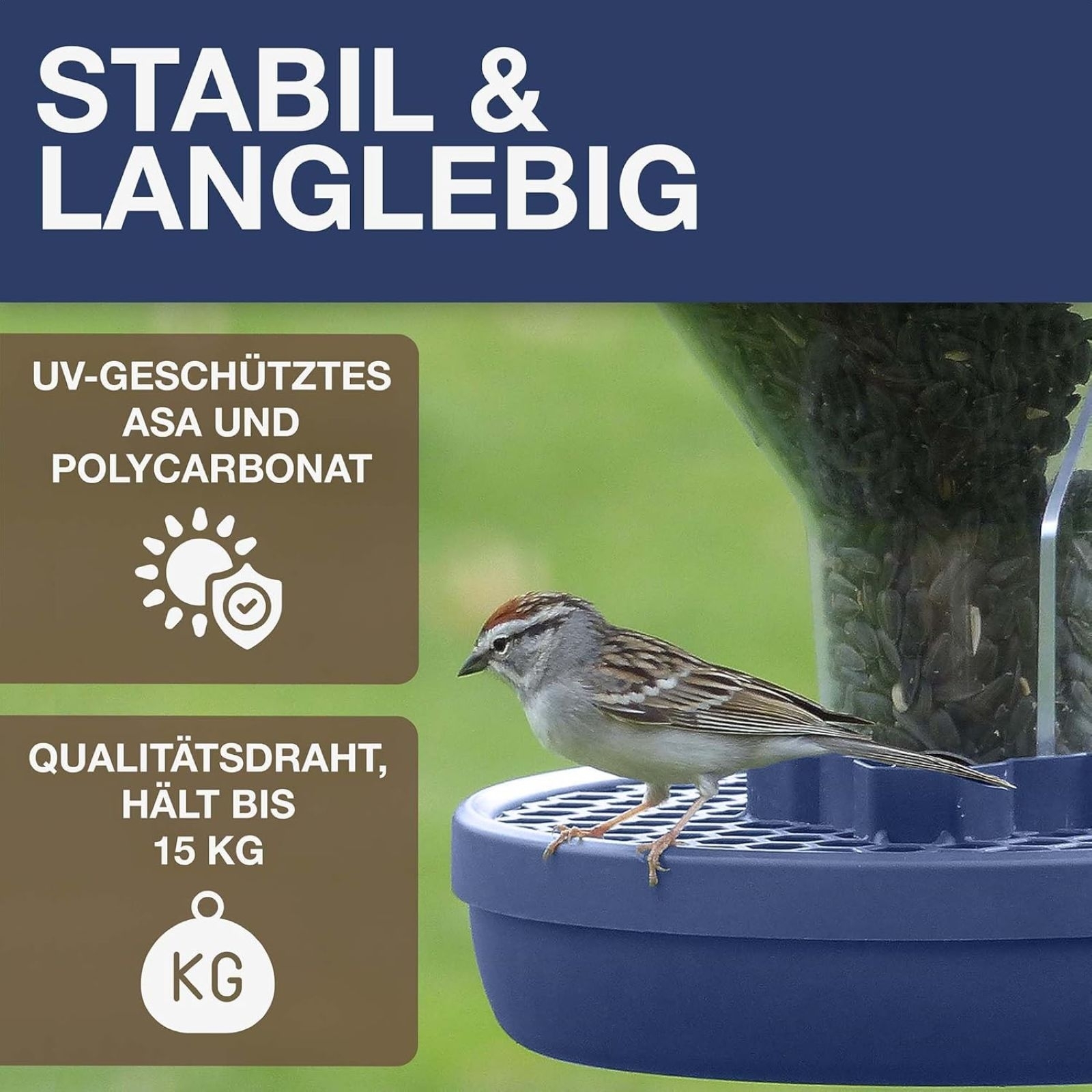 Vogel-Futtersilo SMART BIRDS Davos Indigo Vogel-Futtersilo SMART BIRDS Davos Indigo