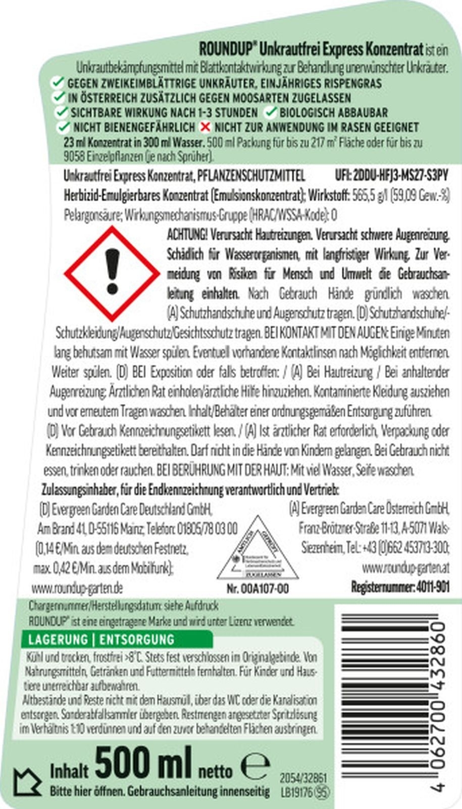 500ml Roundup EXPRESS Konzentrat