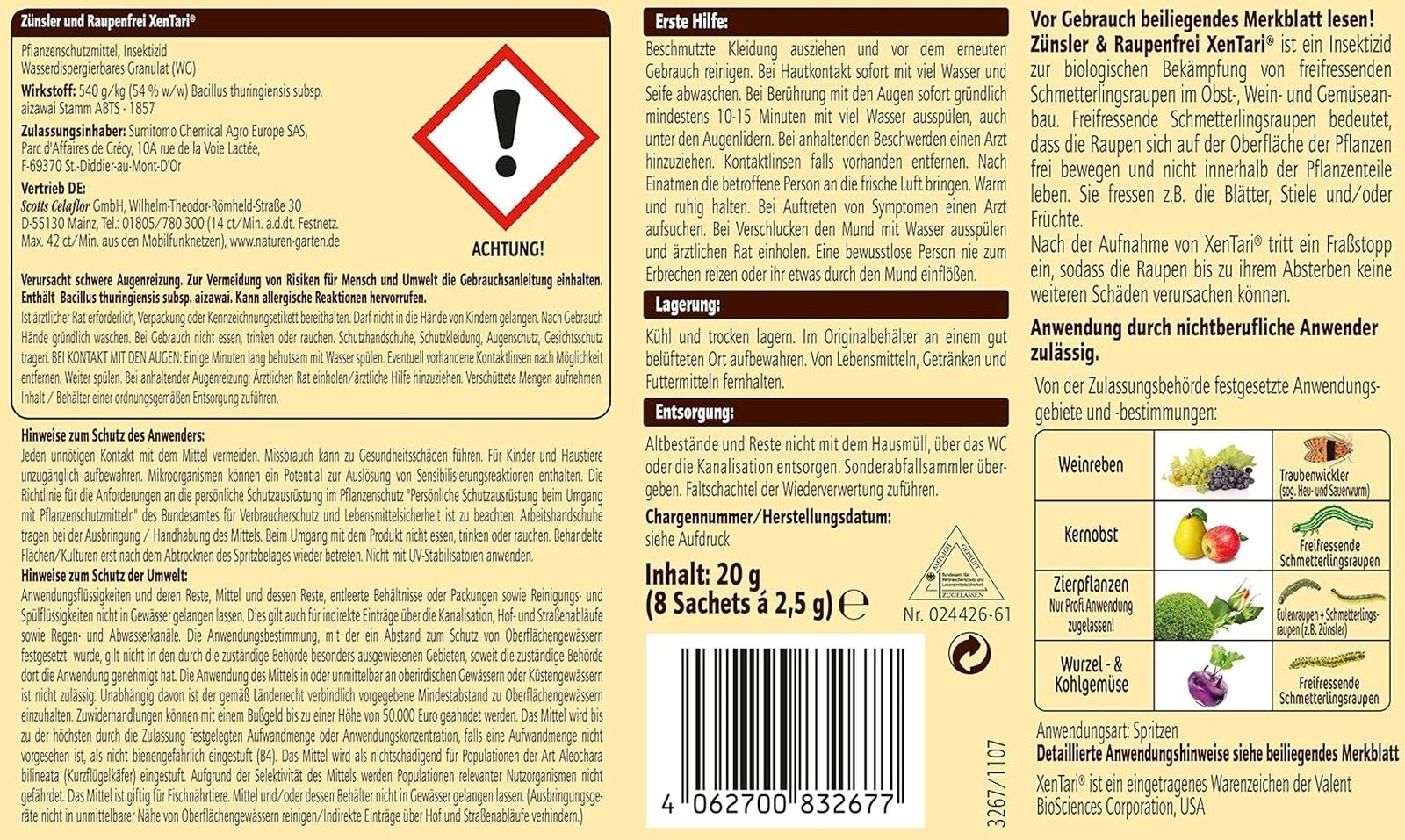 8x2,5g Bio Zünsler & Raupenfrei XenTari