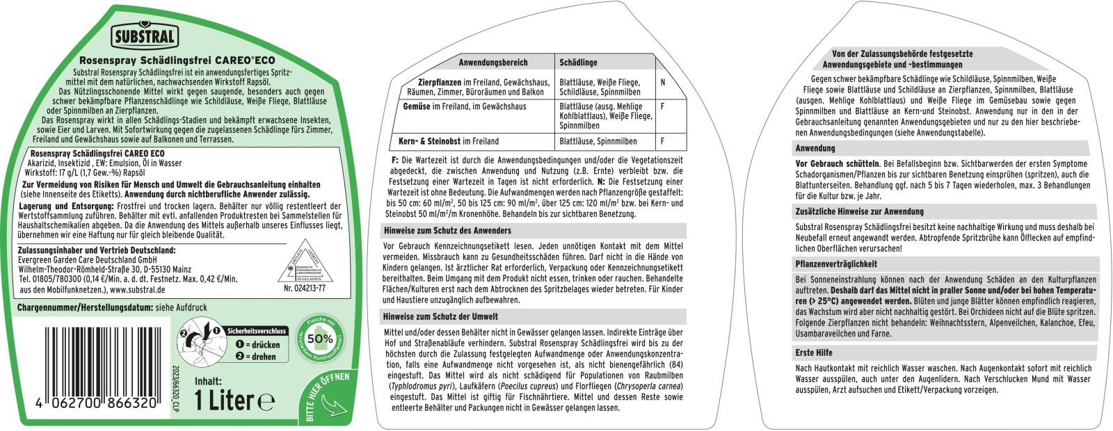 1L Substral®Rosenspray Schädlingsfrei Careo Eco