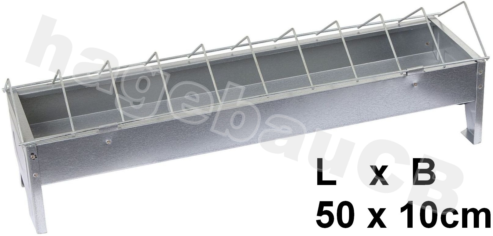 Futtertrog verzinkt 50 cm lang, 10 cm breit für Hü