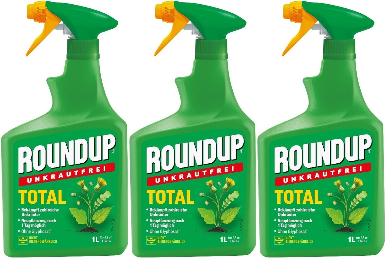 3 X 1L Roundup®Unkrautfrei Total 3 X 1L Roundup®Unkrautfrei Total