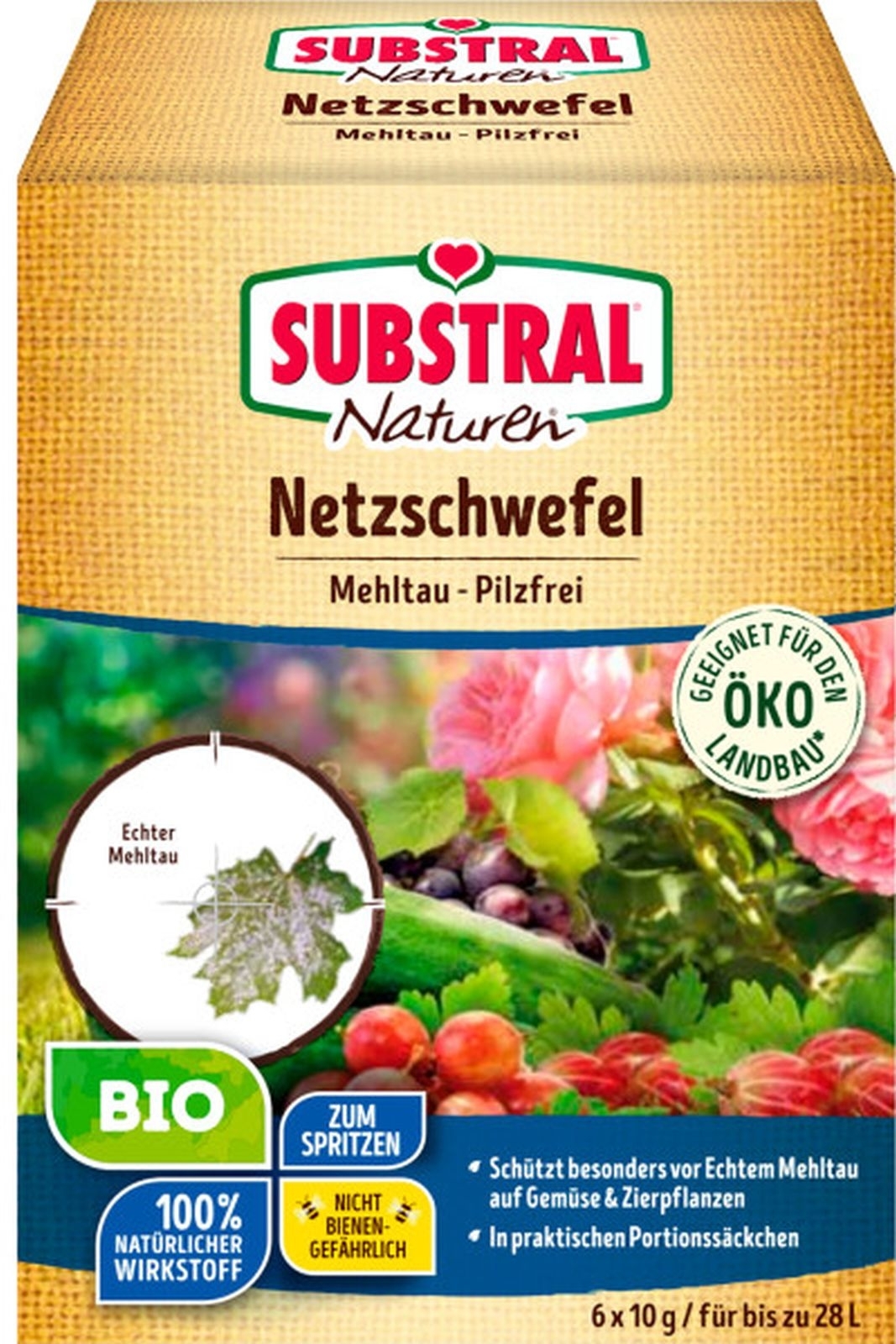 6 x 10 g Naturen Netzschwefel Mehltau-Pilzfrei