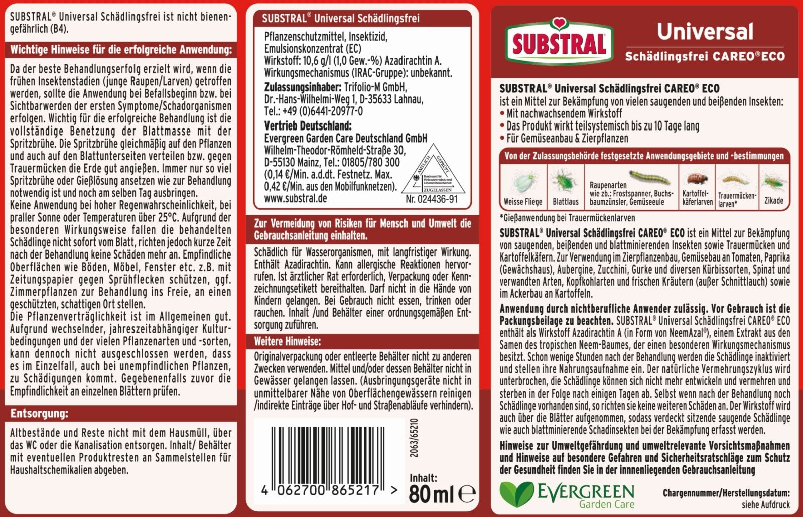 2 X 80ml Substral®Universal Schädlingsfrei Careo 2 X 80ml Substral®Universal Schädlingsfrei Careo