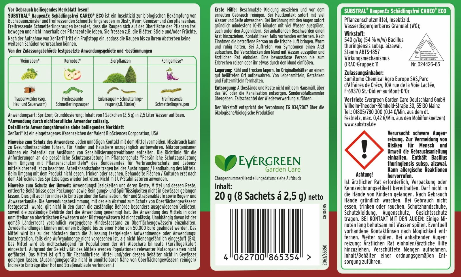 20g Substral Naturen®RaupenEX Schädlingsfrei Ca