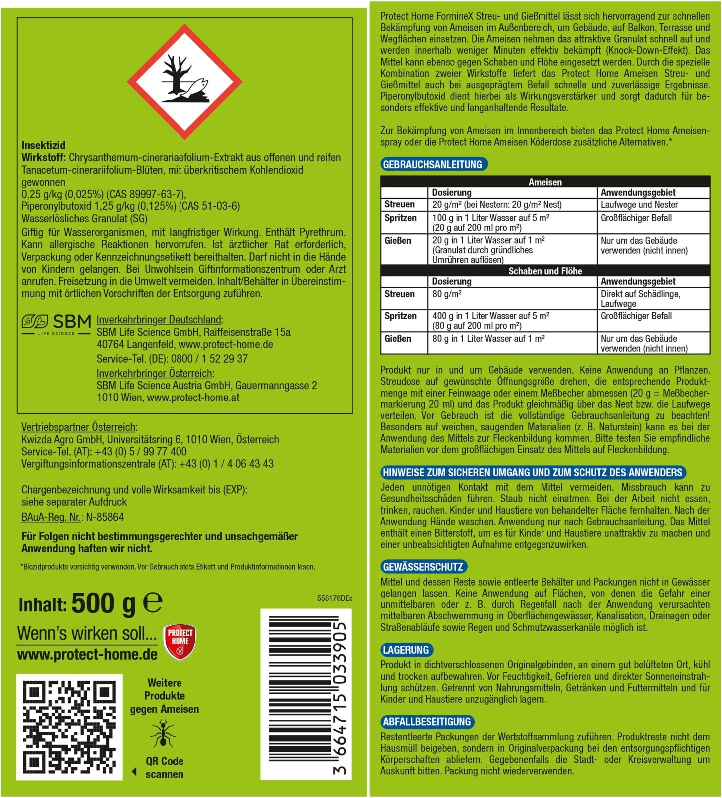 500g Protect Home Ameisen Streu- & Gießmittel