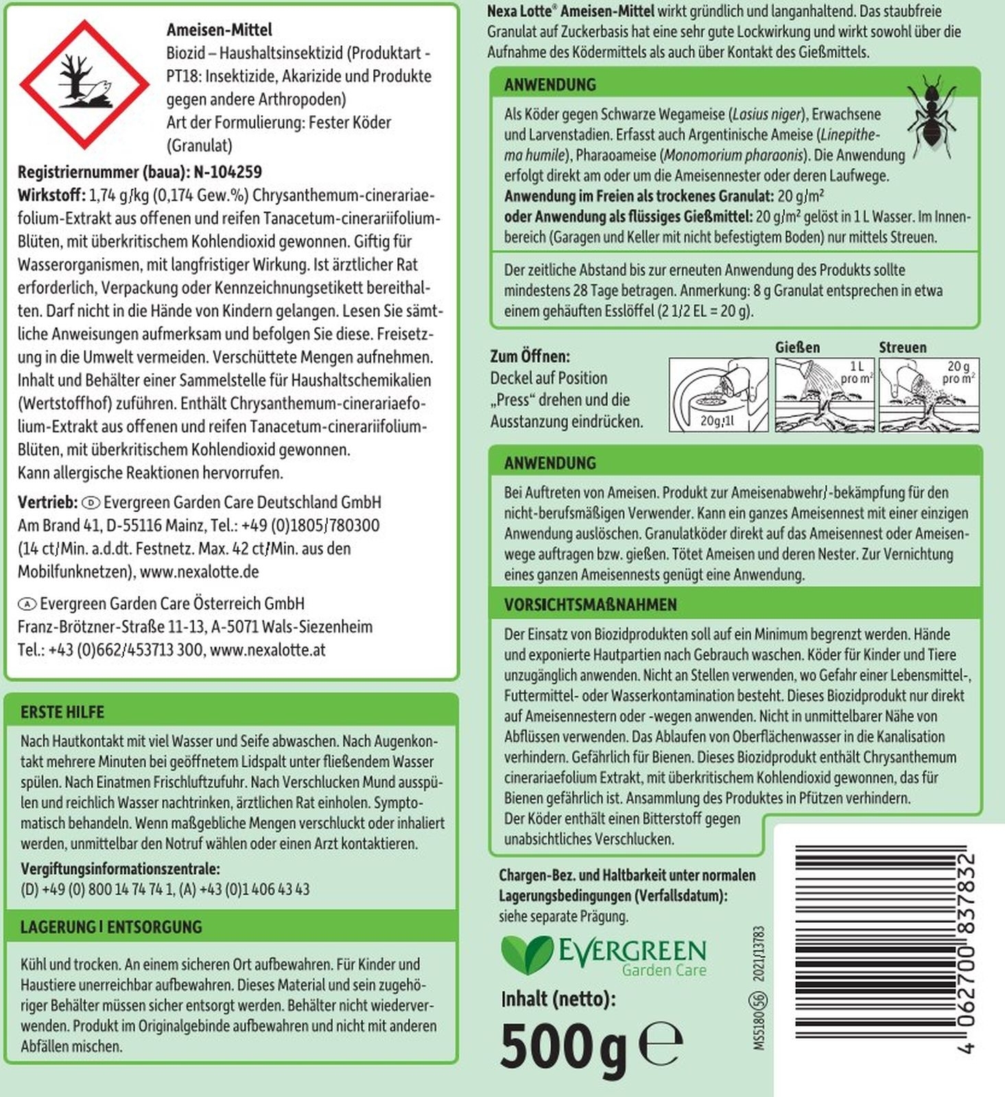 500g Nexa Lotte Ameisen-Mittel