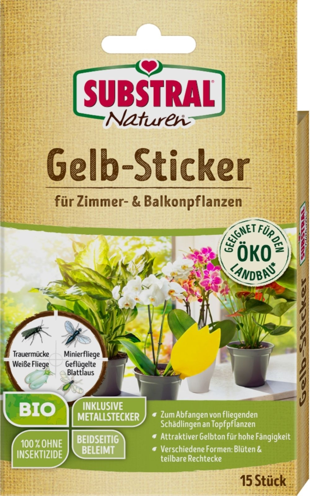 15 Stk. Bio Gelbstecker Naturen 15 Stk. Bio Gelbstecker Naturen