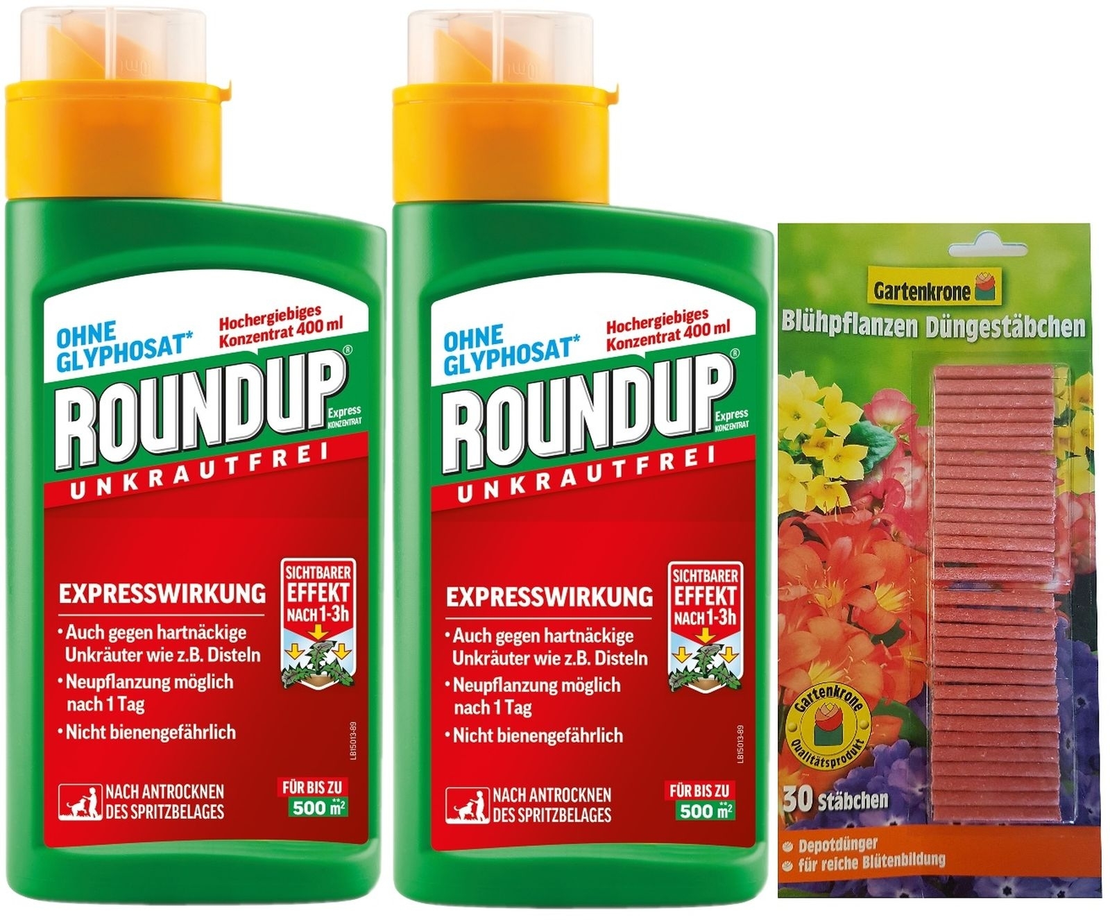 2 X 400 ml Roundup Express Konzentrat + 30er Garte