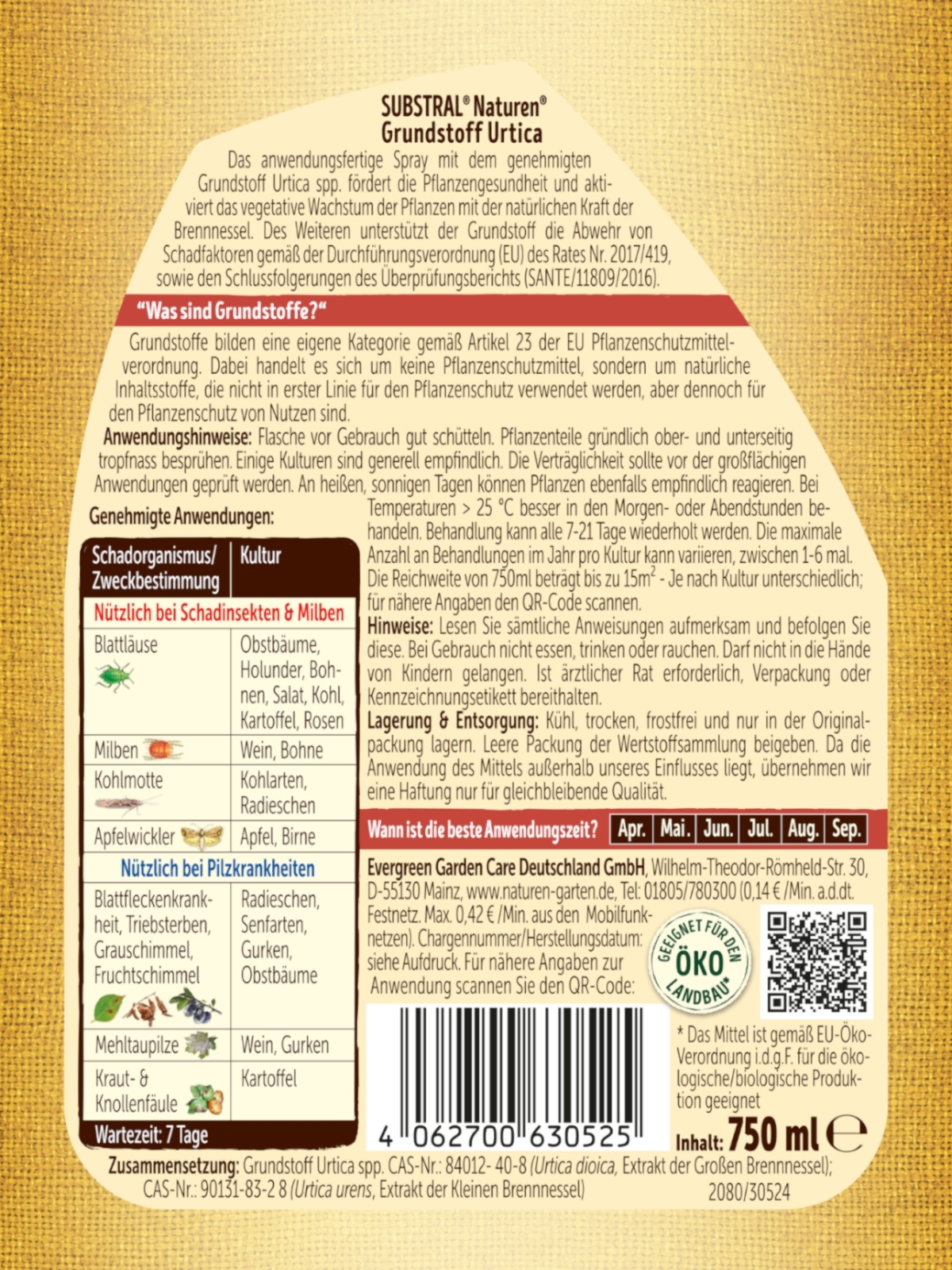 750 ml SUBSTRAL Naturen Grundstoff URTICA