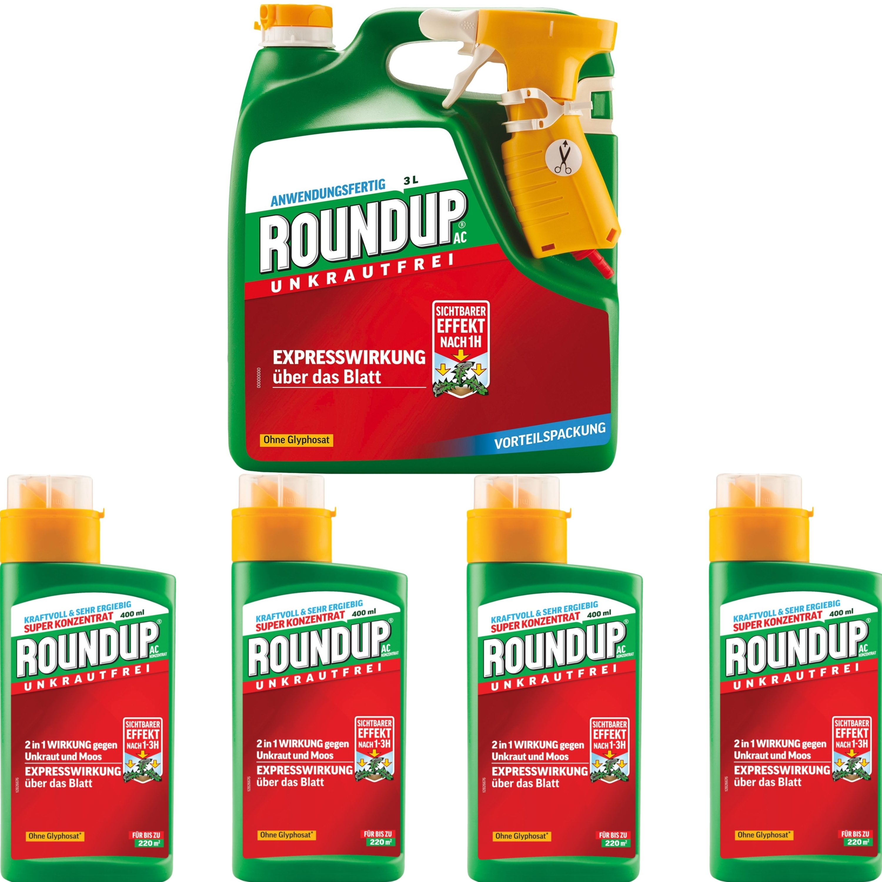 3 X 400 ml Roundup AC Konzentrat