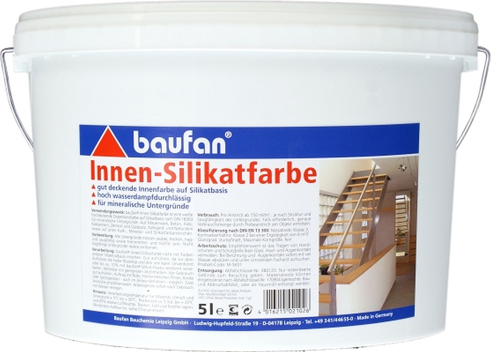 5l baufan Innensilikatfarbe weiß