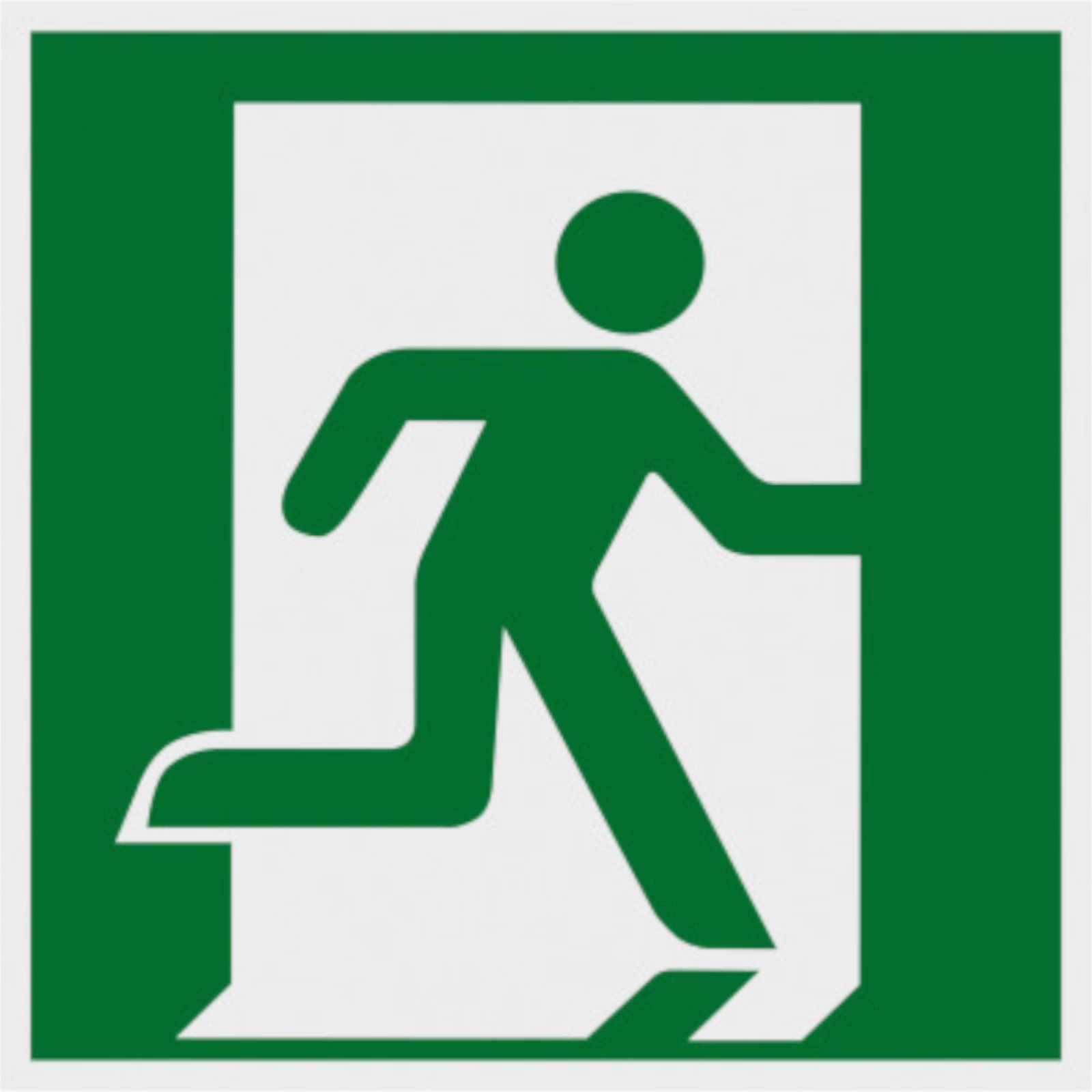 Hinweisschild "Notausgang rechts", grün Hinweisschild "Notausgang rechts", grün