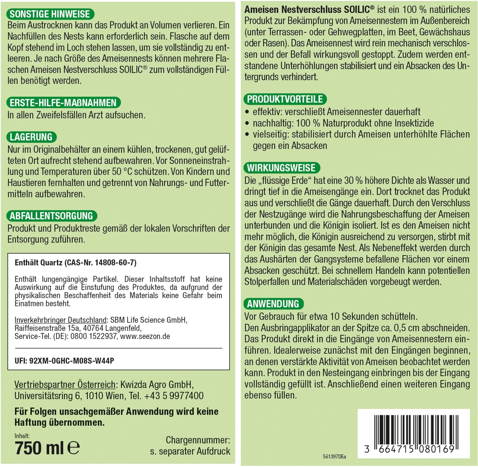 750ml Ameisen Nestverschluss