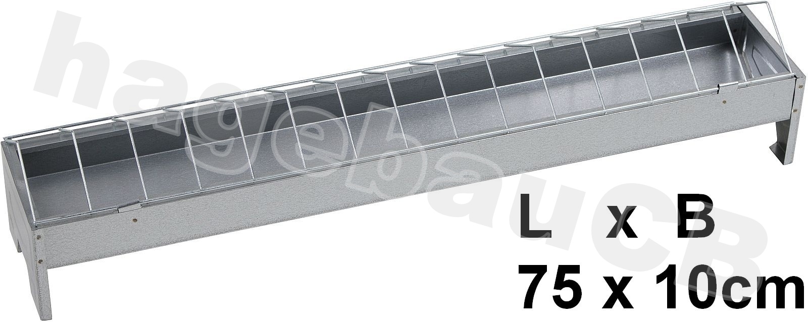 Futtertrog verzinkt 75 cm lang, 10 cm breit für Hü Futtertrog verzinkt 75 cm lang, 10 cm breit für Hü