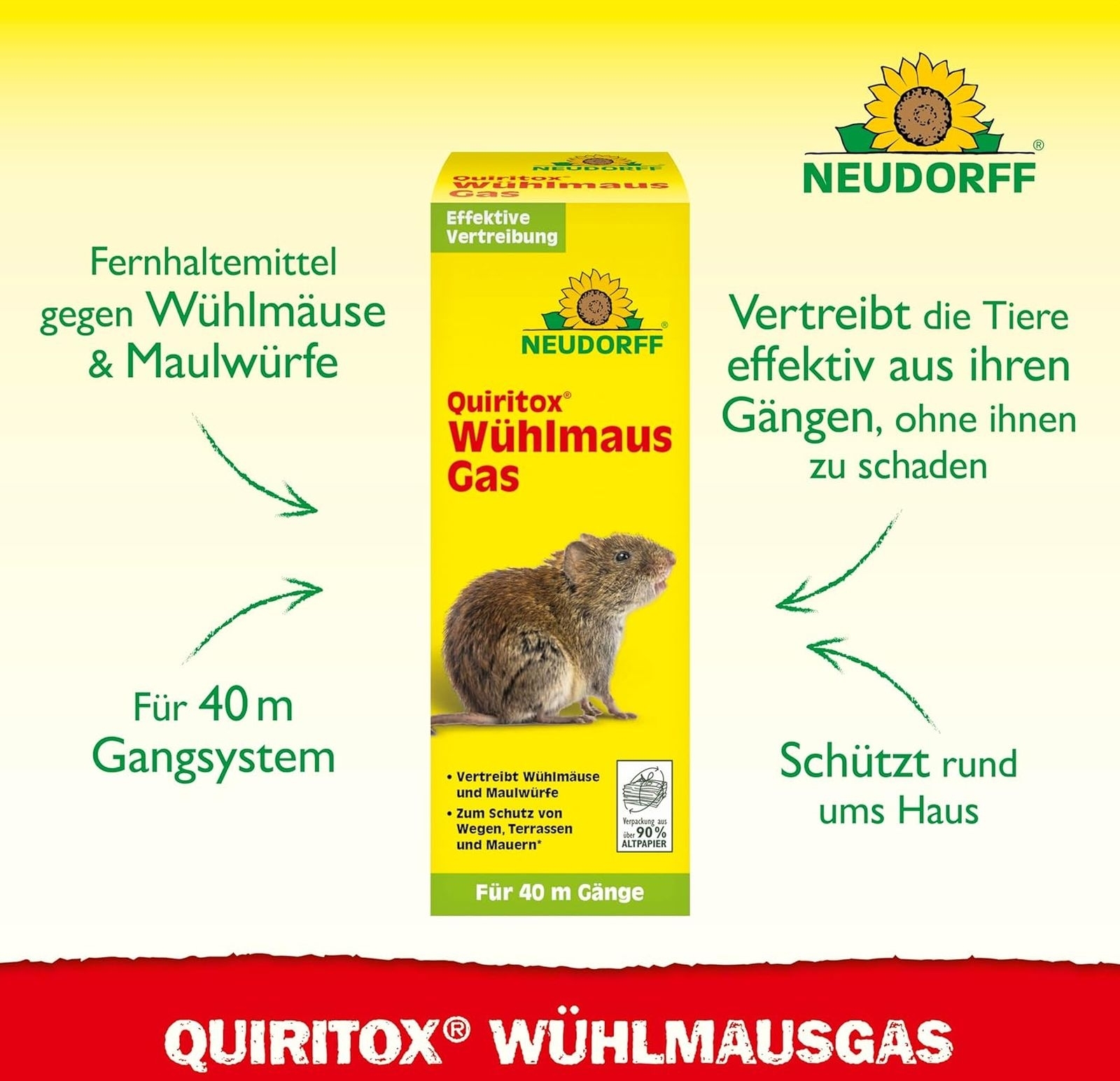 NEUDORFF 2er Pack Quiritox Wühlmaus­Gas