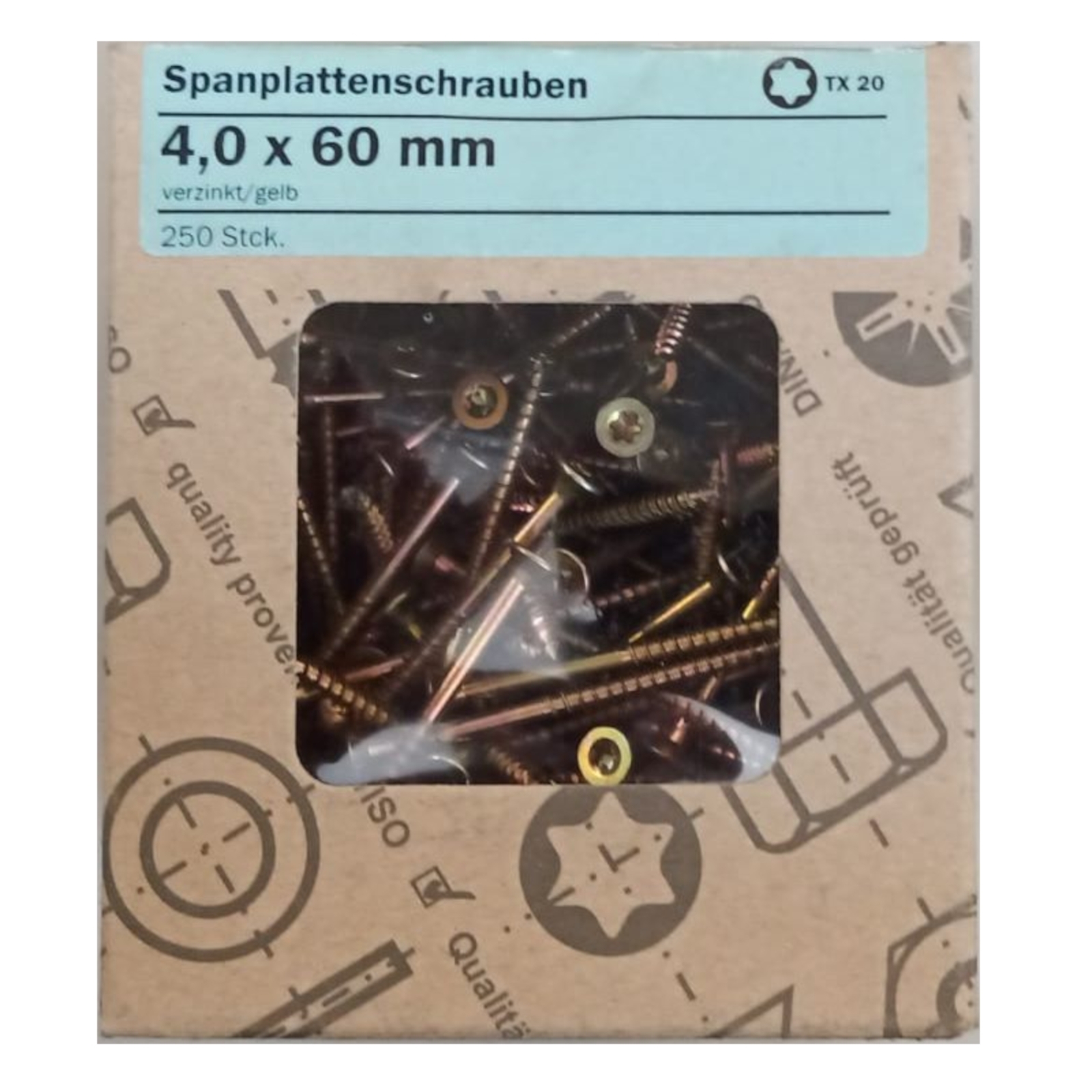 Spanplattenschrauben 4.0x60mm verzinkt 250 St/pc.