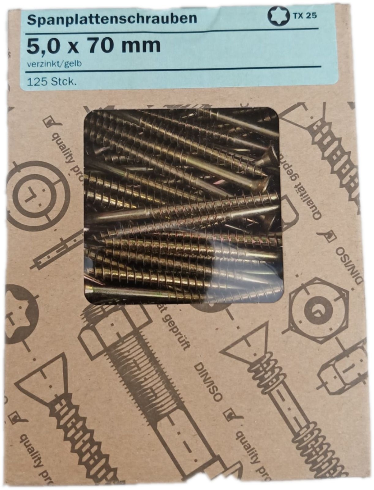 Universalschrauben 5.0x70mm verzinkt 125 St/pc.
