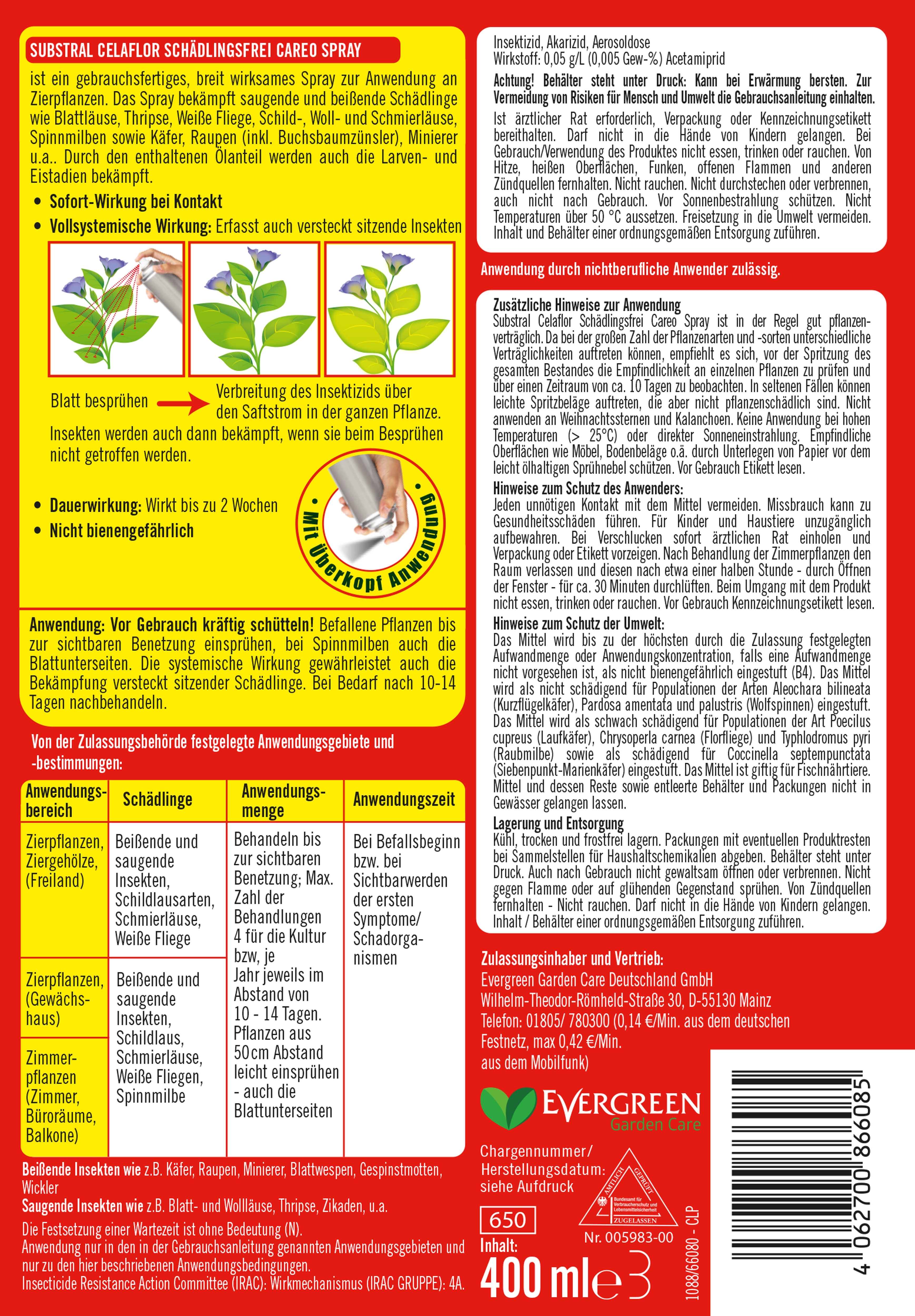400 ml CAREO Schädlingsfrei Spray