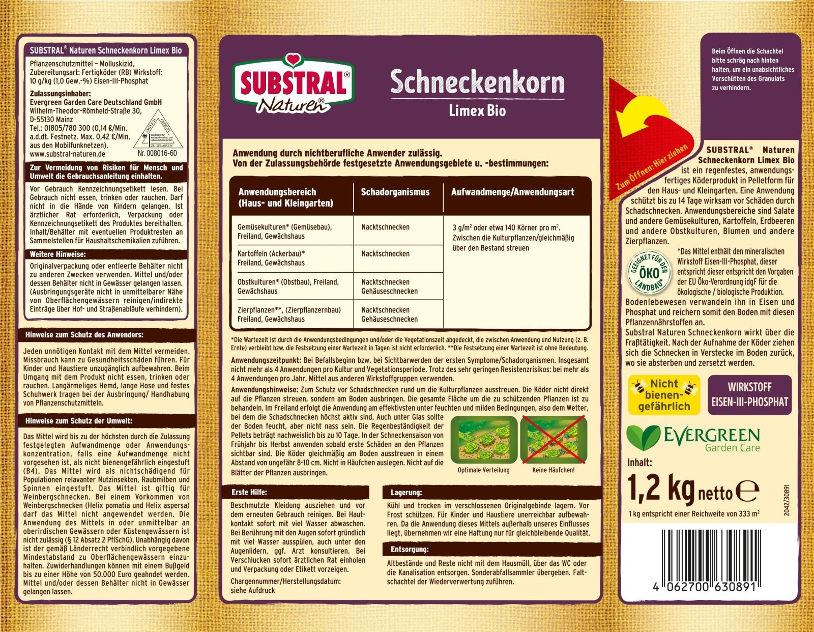 1,2kg SUBSTRAL BIO SCHNECKENKORN Limex 1,2kg SUBSTRAL BIO SCHNECKENKORN Limex