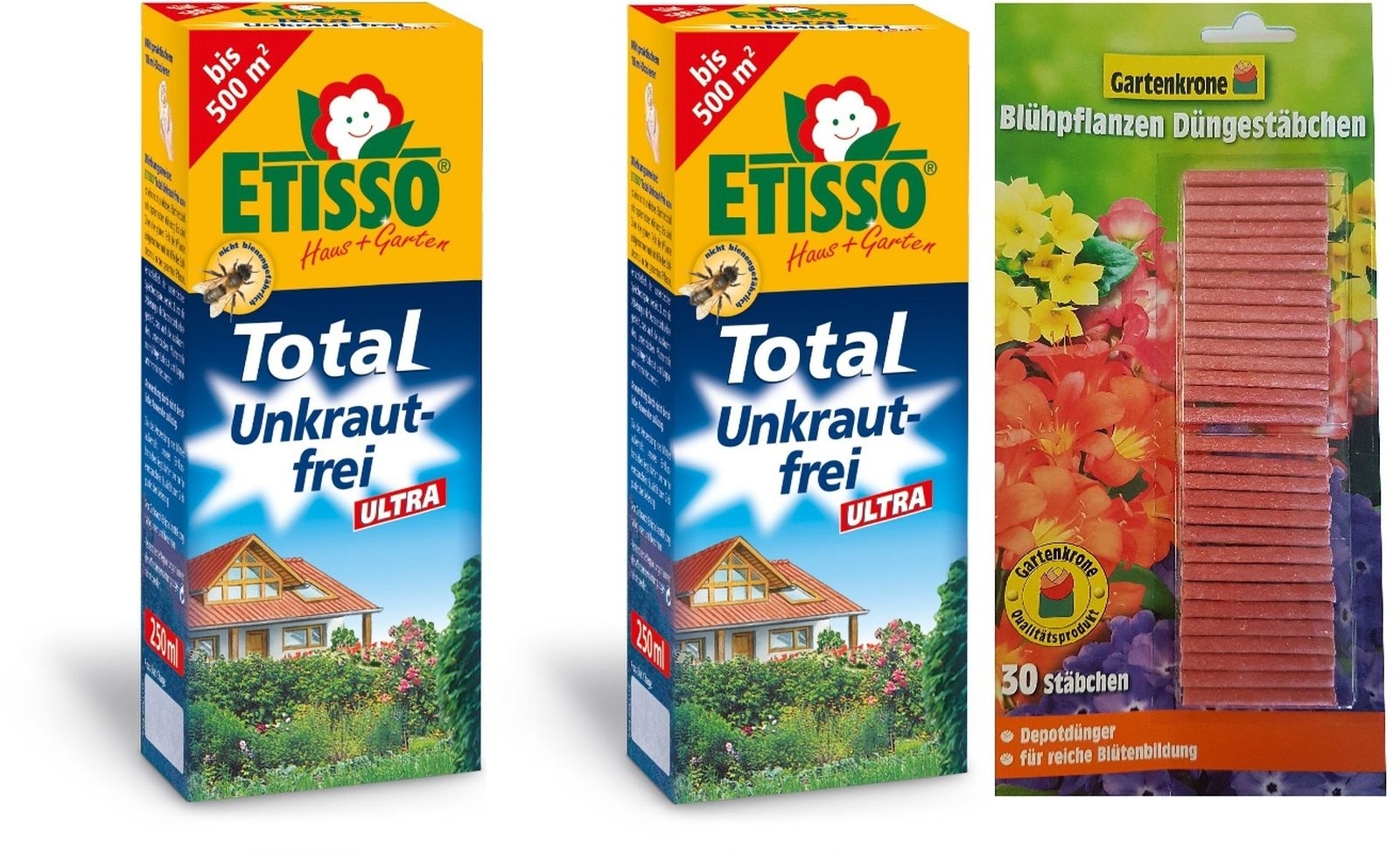 2 X ETISSO Total Unkraut-frei ULTRA 250ml + 30er