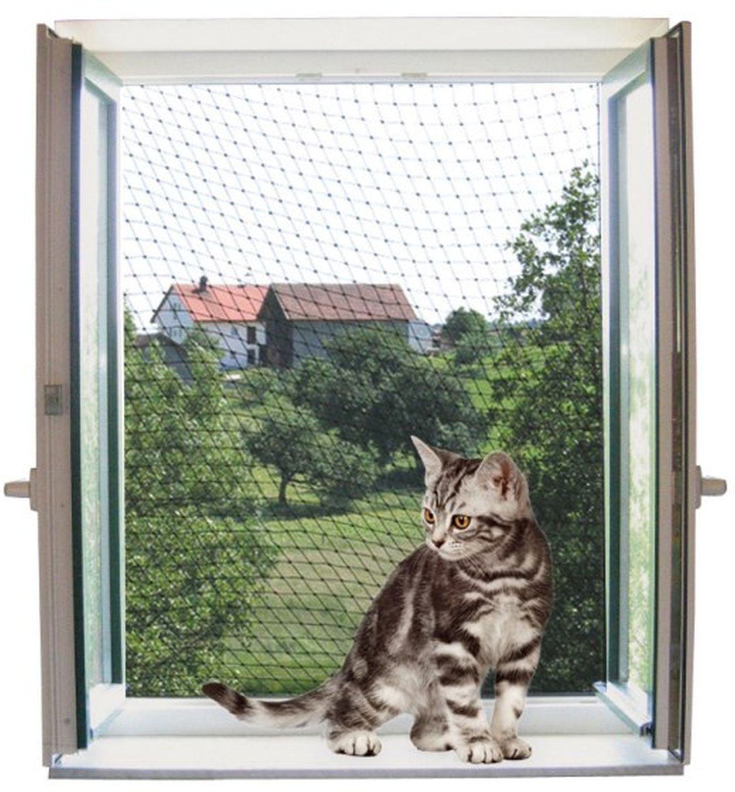 Katzenschutznetz 4 x 3 m transp. 82654 Katzenschutznetz 4 x 3 m transp. 82654