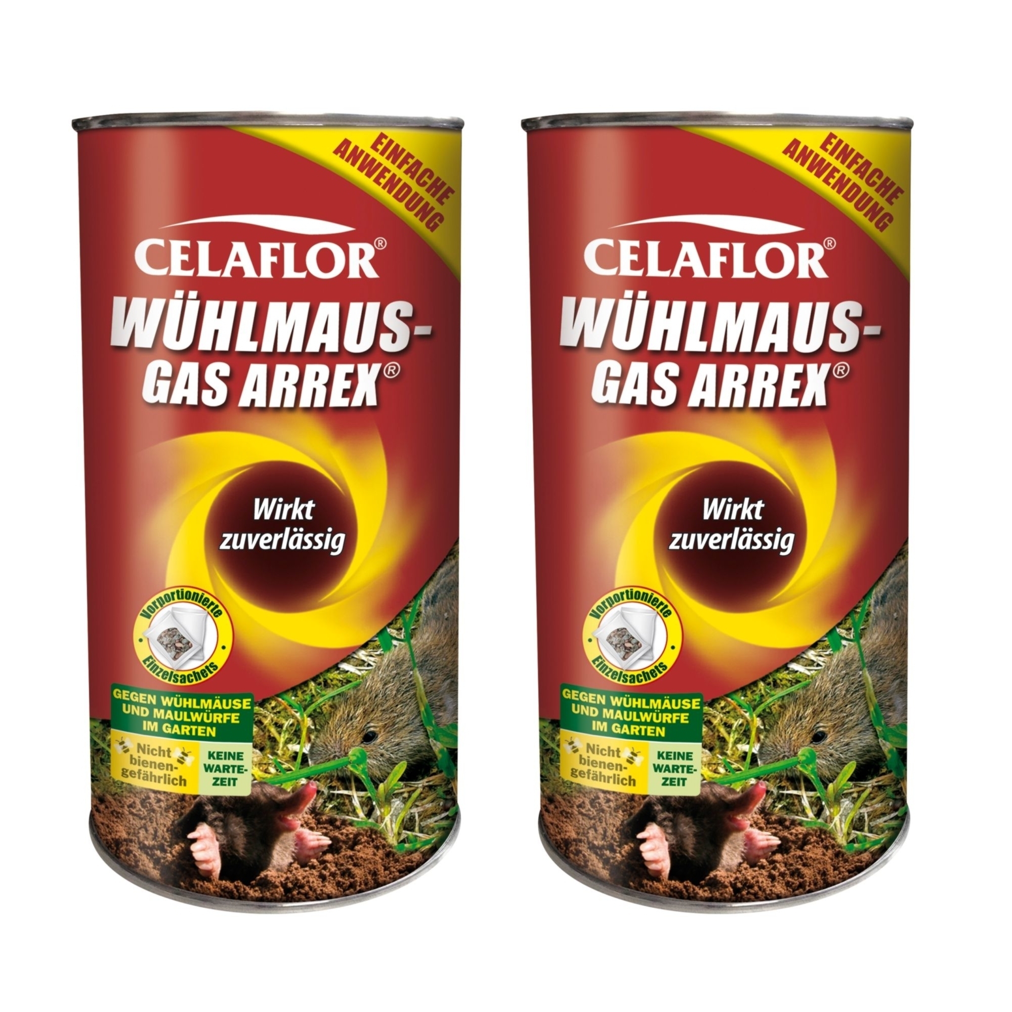 12 X 500 g Wühlmaus Gas Arrex Celaflor