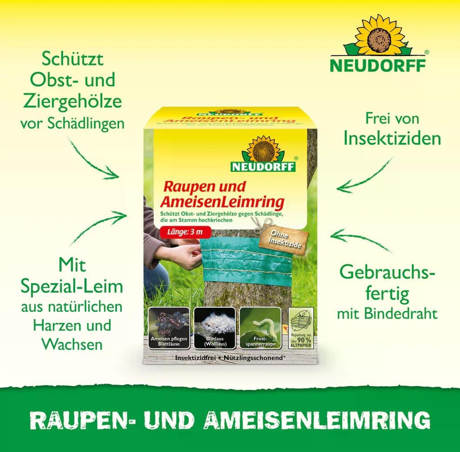2 X 3m Raupen- und AmeisenLeimring 2 X 3m Raupen- und AmeisenLeimring