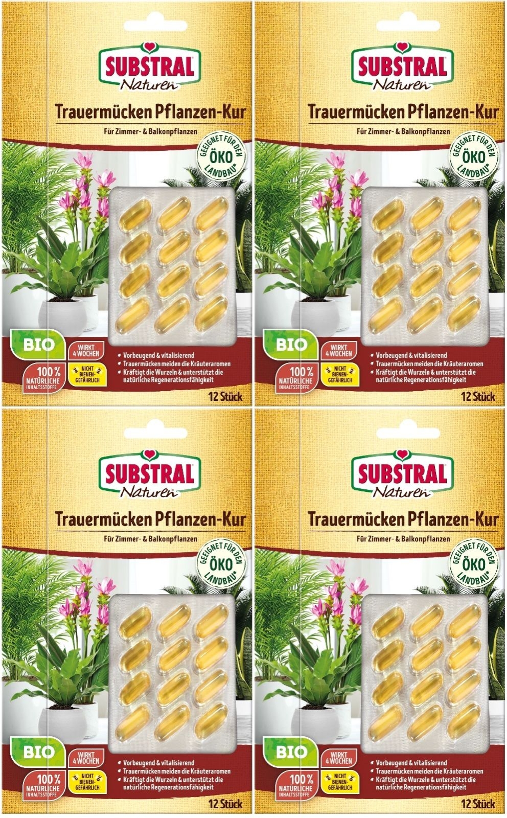 4 X 12ml Substral Naturen®Trauermücke Pflanzen-Kur
