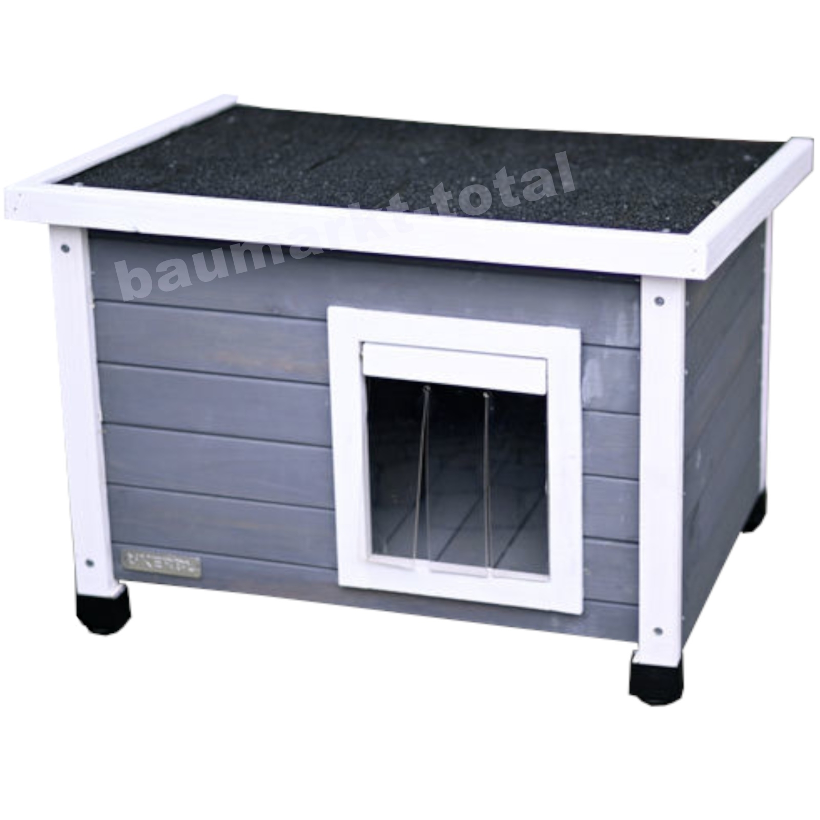 Katzenhaus Rustica GRAU/WEIß 80991