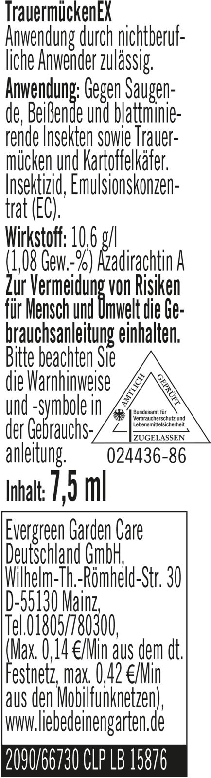 4x7,5ml Substral Trauermücken EX