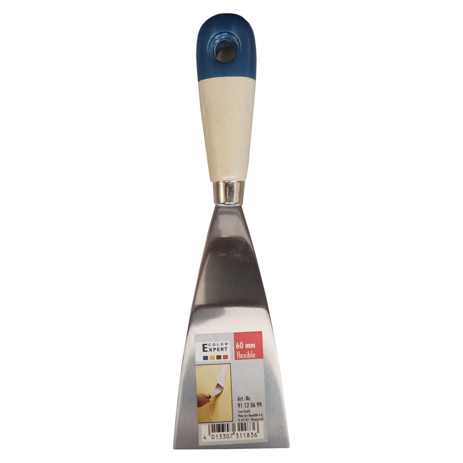 Spachtel flexibel 60mm Kst. Griff Holzoptik