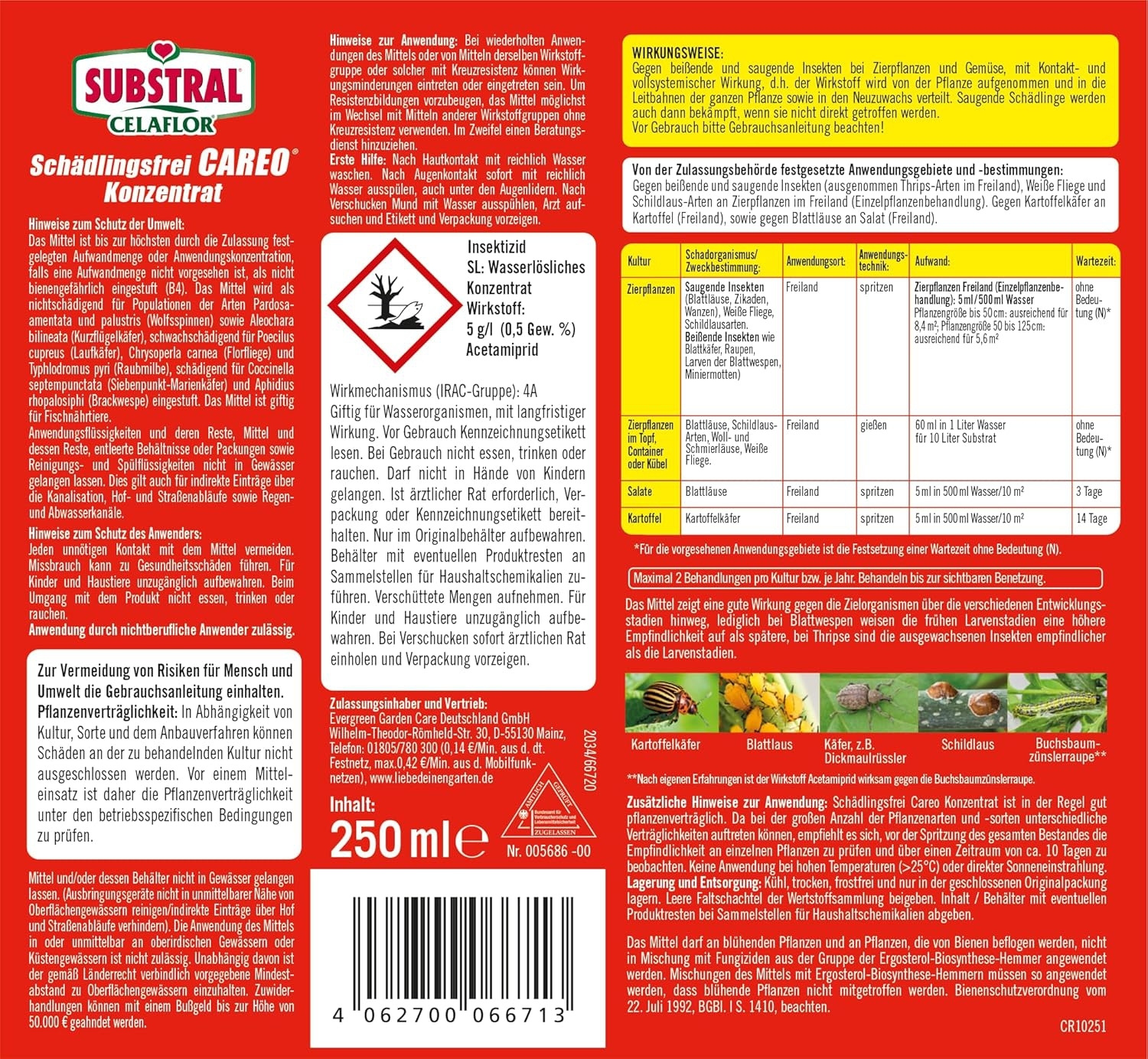 250 ml Schädlingsfrei Careo Konzentrat für Zierpfl