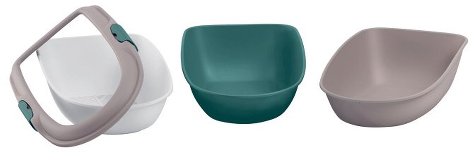 FURBA Katzentoilette m. Reinigungssieb GREEN/TAUPE