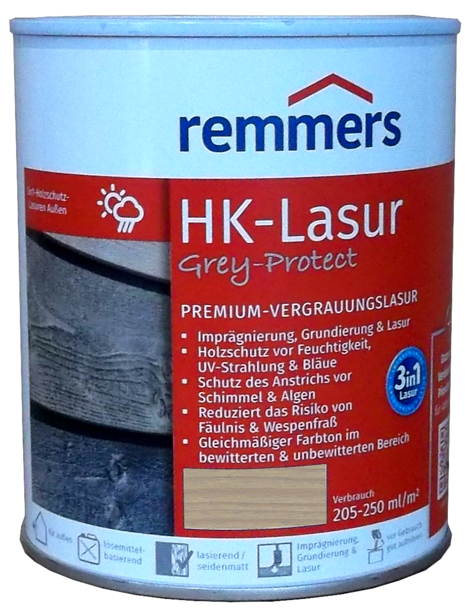 750ml Remmers HK Lasur Silbergrau Grey-Protect 750ml Remmers HK Lasur Silbergrau Grey-Protect