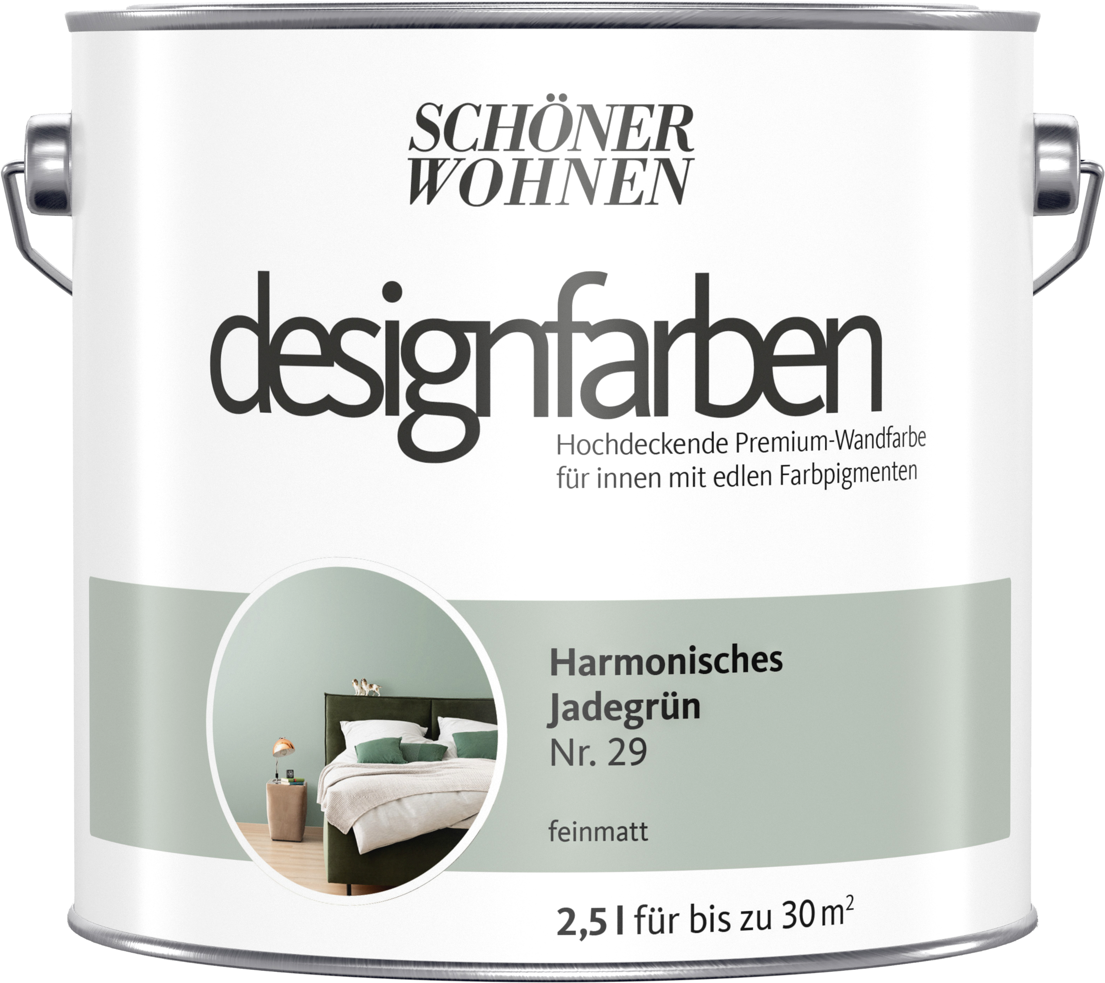 2,5L Schöner Wohnen Designfarbe Harmonisches Jadegrün 29 2,5L Schöner Wohnen Designfarbe Harmonisches Jadegrün 29