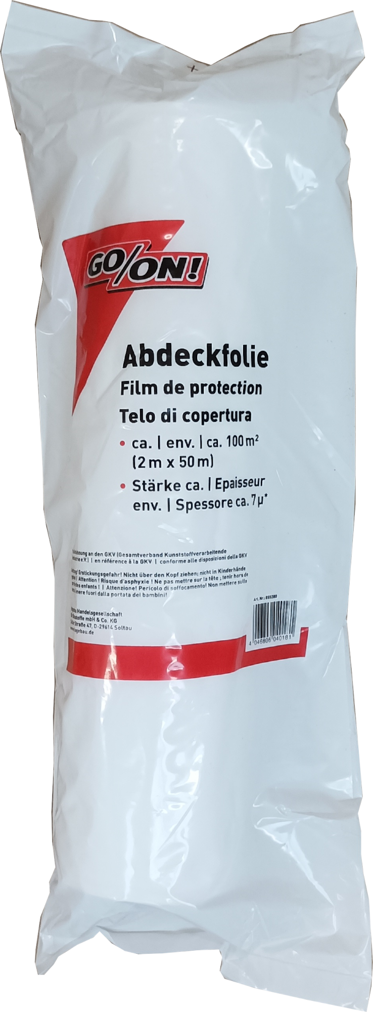 100m² GO/ON Abdeckfolie (2 m x 50 m) transparent, ca. 7 my 100m² GO/ON Abdeckfolie (2 m x 50 m) transparent, ca. 7 my