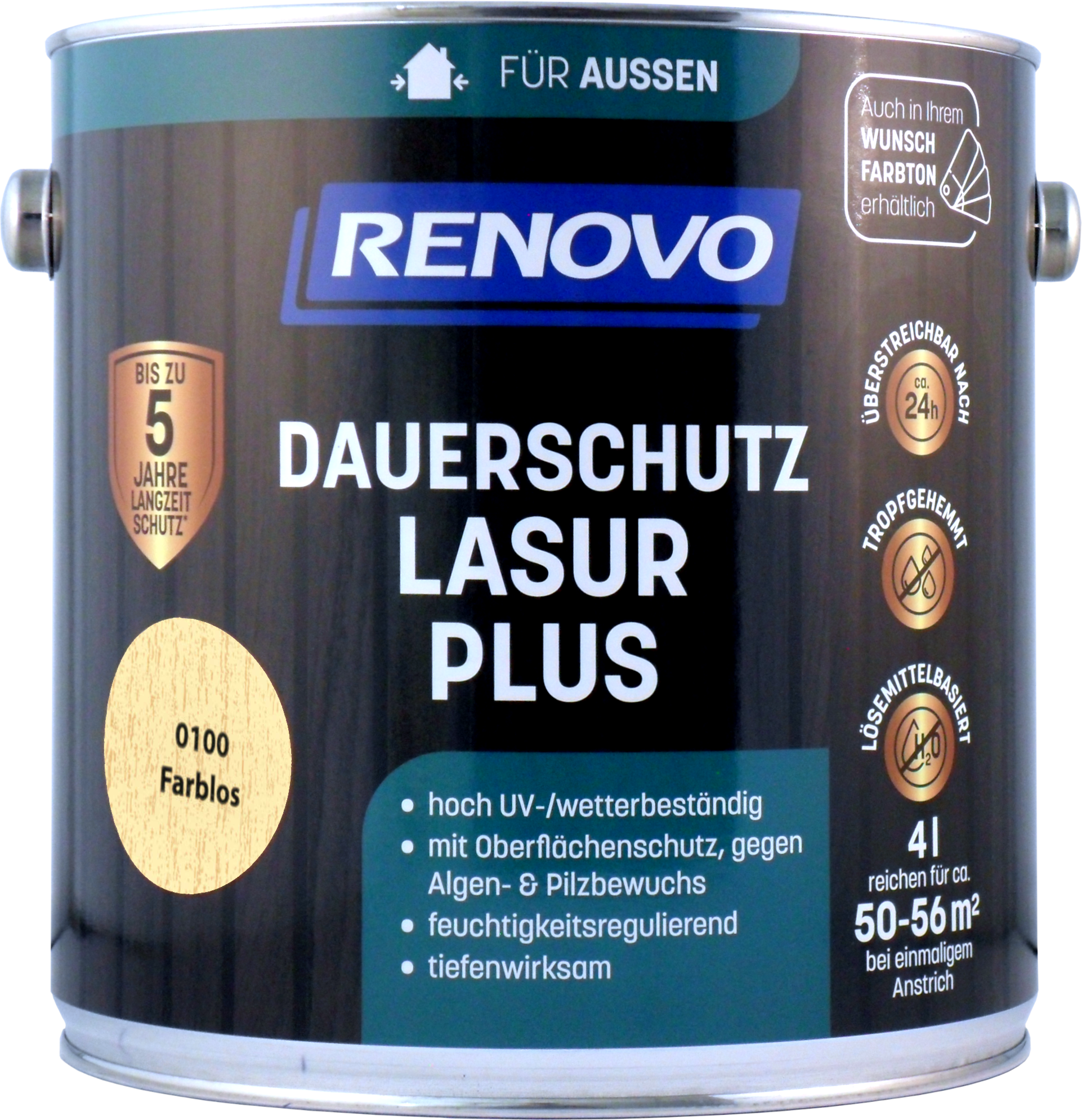4L Renovo Dauerschutzlasur PLUS Farblos 4L Renovo Dauerschutzlasur PLUS farblos