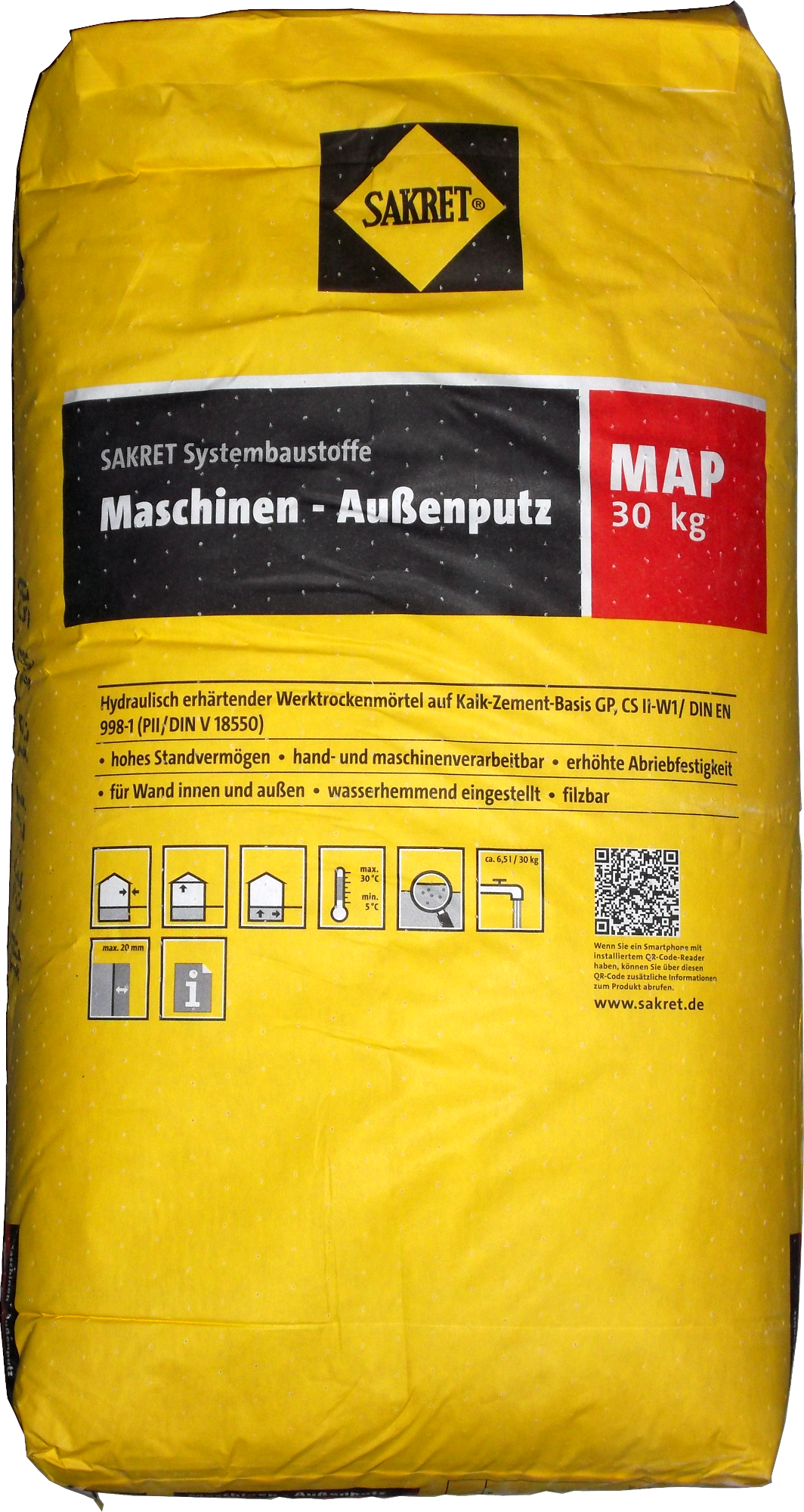 30kg Kalk-Zement-Putz MAP (22l) Sakret 0-1mm 30kg Kalk-Zement-Putz MAP (32l) Sakret 0-1mm
