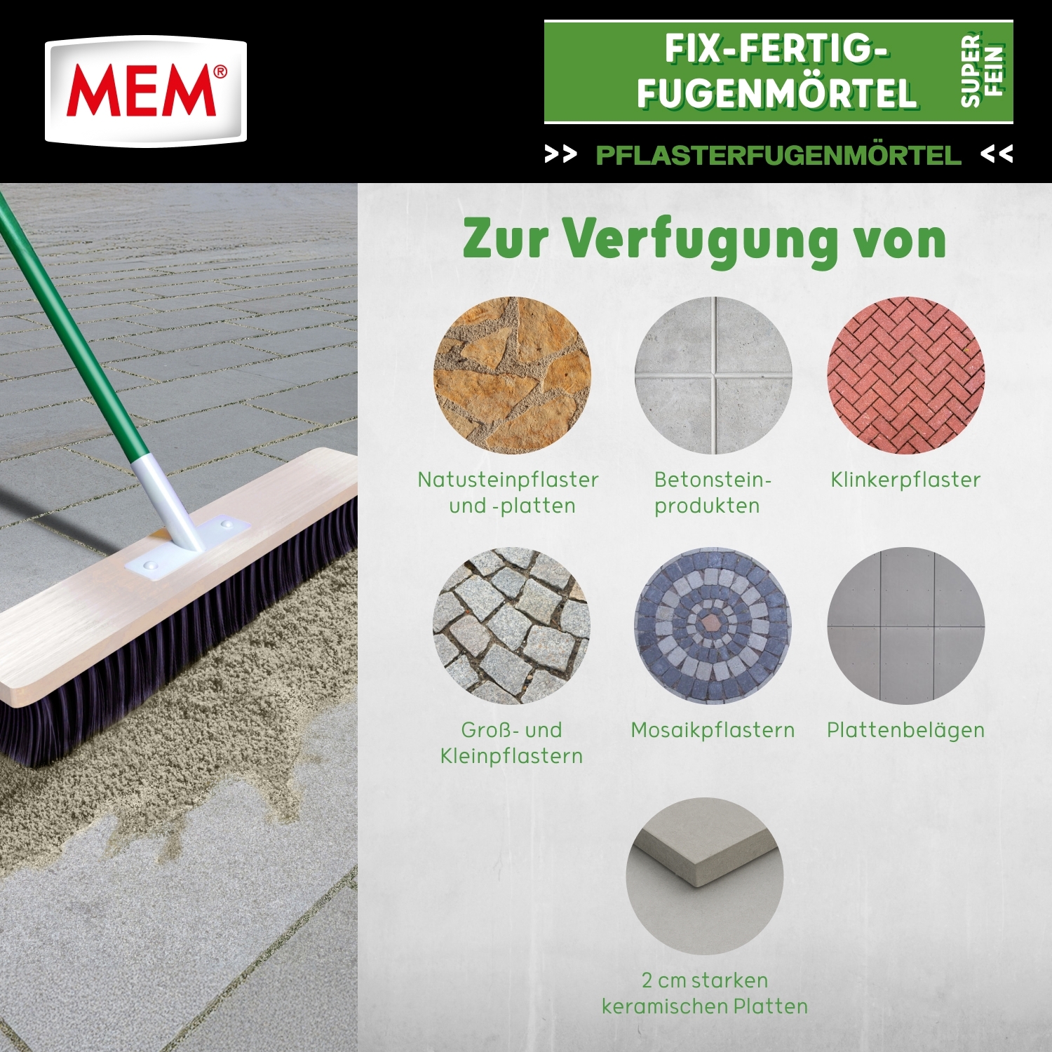 20kg MEM Fix-Fertig-Fugenmörtel Super-Fein sand