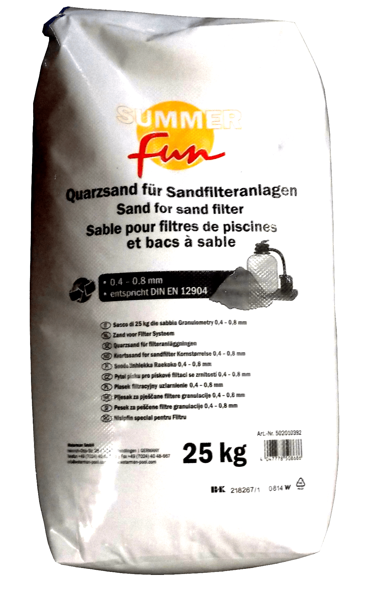 25kg Quarzsand für Poolfilteranlagen SummerFun 25kg Quarzsand für Poolfilteranlagen SummerFun