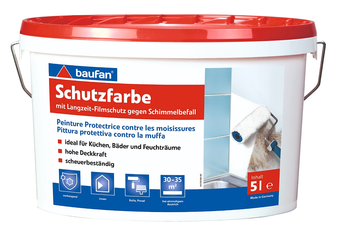 Baufan Schutzfarbe (ehem. Anti-Schimmelfarbe) 5L für Feuchträume 5 Liter BAUFAN Anti-Schimmelfarbe für Feuchträume