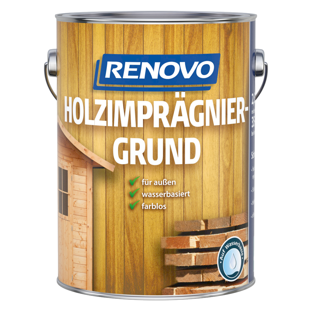 2,5 L Renovo Holzimprägniergrund für außen, wasserbasiert, farblos 2,5 L Renovo Holzimprägniergrund für außen, wasserbasiert, farblos