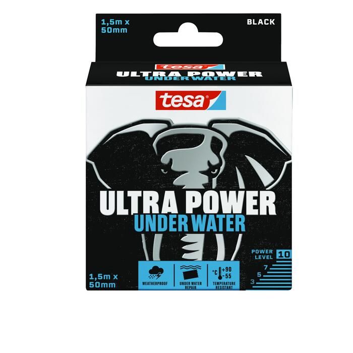 tesa® Ultra Power Under Water Reparaturband Farbe schwarz, Länge 1,5m, Bre tesa® Ultra Power Under Water Reparaturband Farbe schwarz, Länge 1,5m, Bre