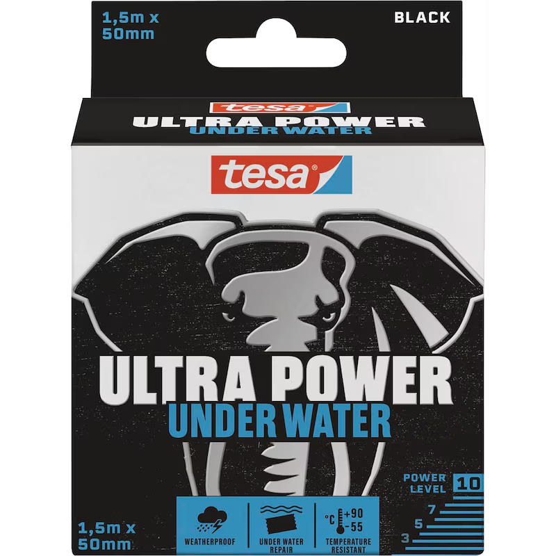 tesa® Ultra Power Under Water Reparaturband Farbe schwarz, Länge 1,5m, Bre tesa® Ultra Power Under Water Reparaturband Farbe schwarz, Länge 1,5m, Bre