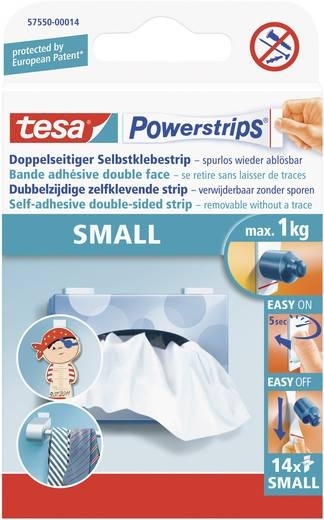 tesa Powerstrips® Small, 1,4cm x 3,4cm, weiß, max. 1kg 14 Strips tesa Powerstrips® Small, 1,4cm x 3,4cm, weiß, max. 1kg 14 Strips
