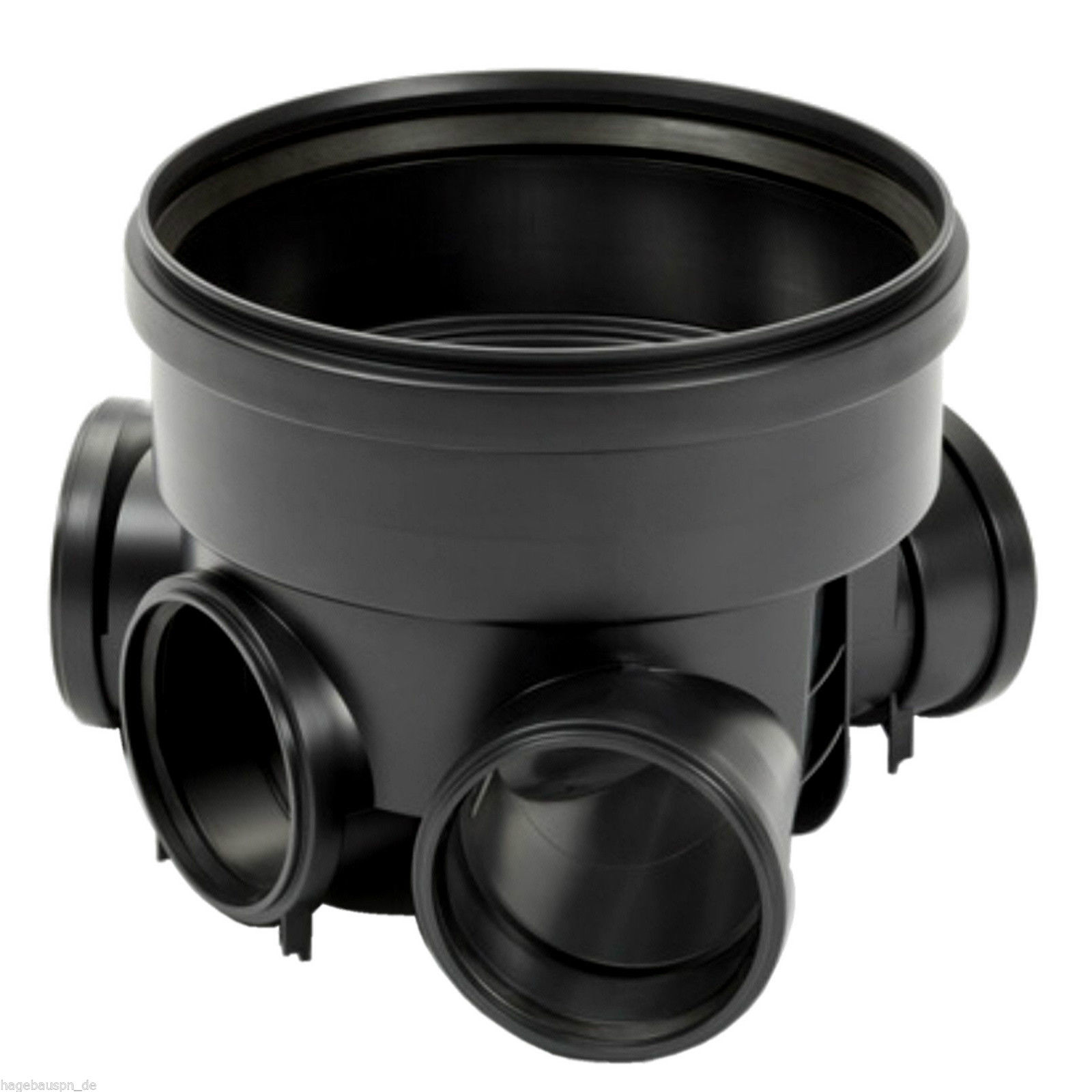 Schachtboden DN400 3Zul. 150 + 1Abl. 150 schwarz!